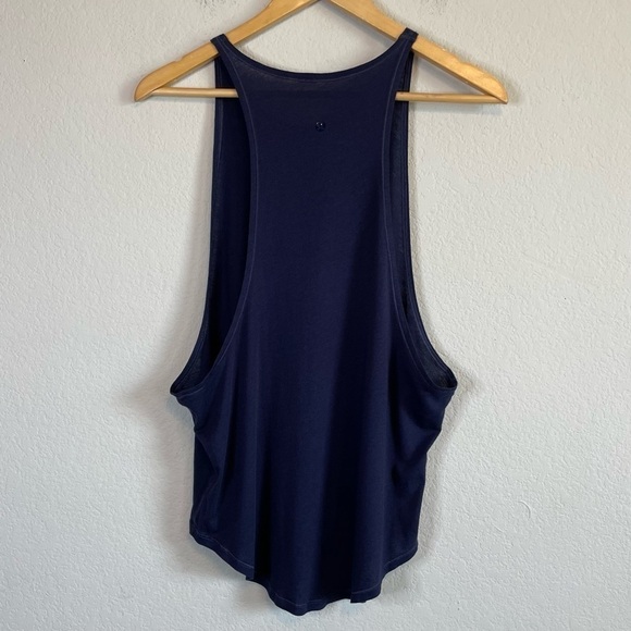Lululemon Sweat Date Tank Cotton Muscle Crewneck Navy Blue - Picture 4 of 8